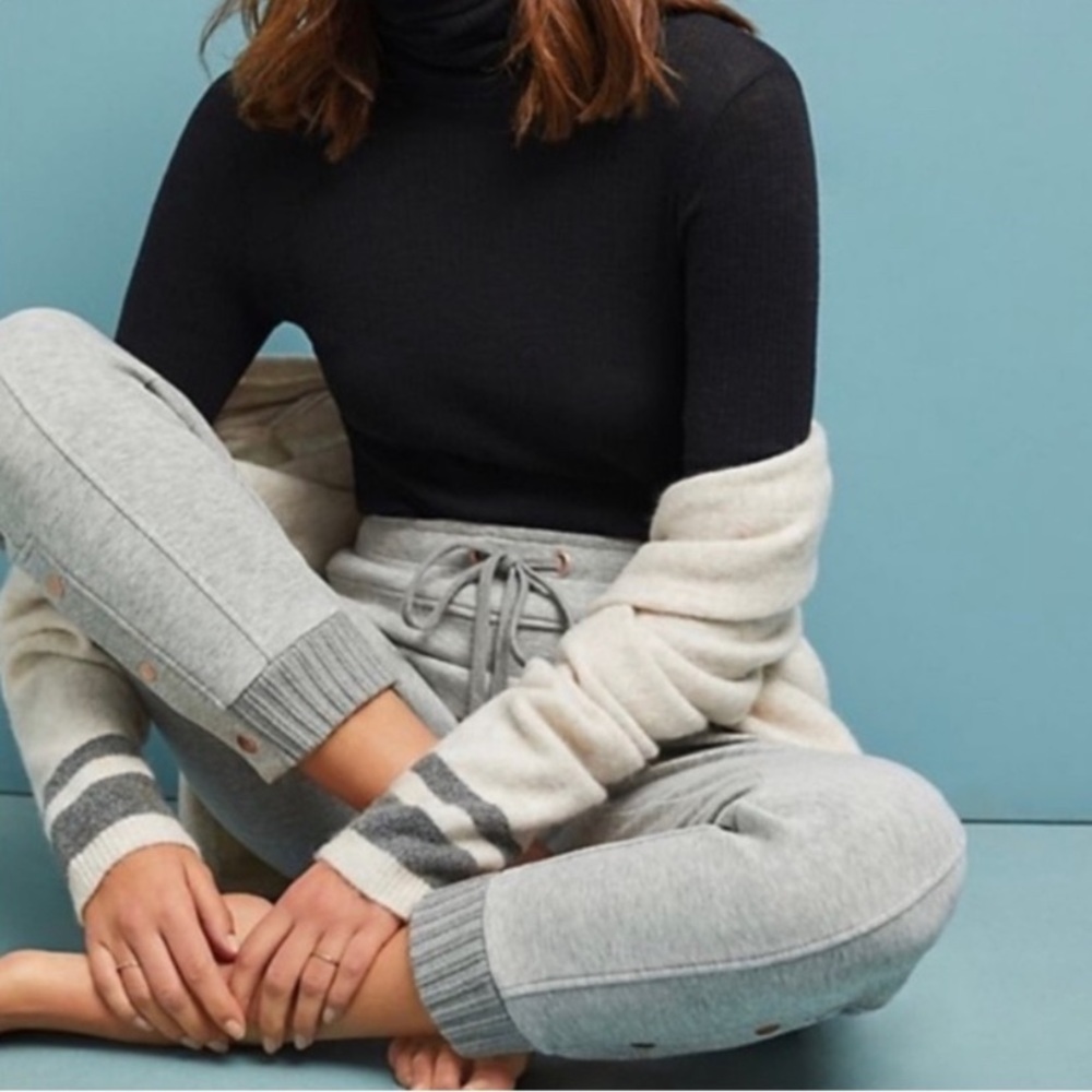 Anthropologie Saturday Sunday Joggers - gray - size small with gold detail